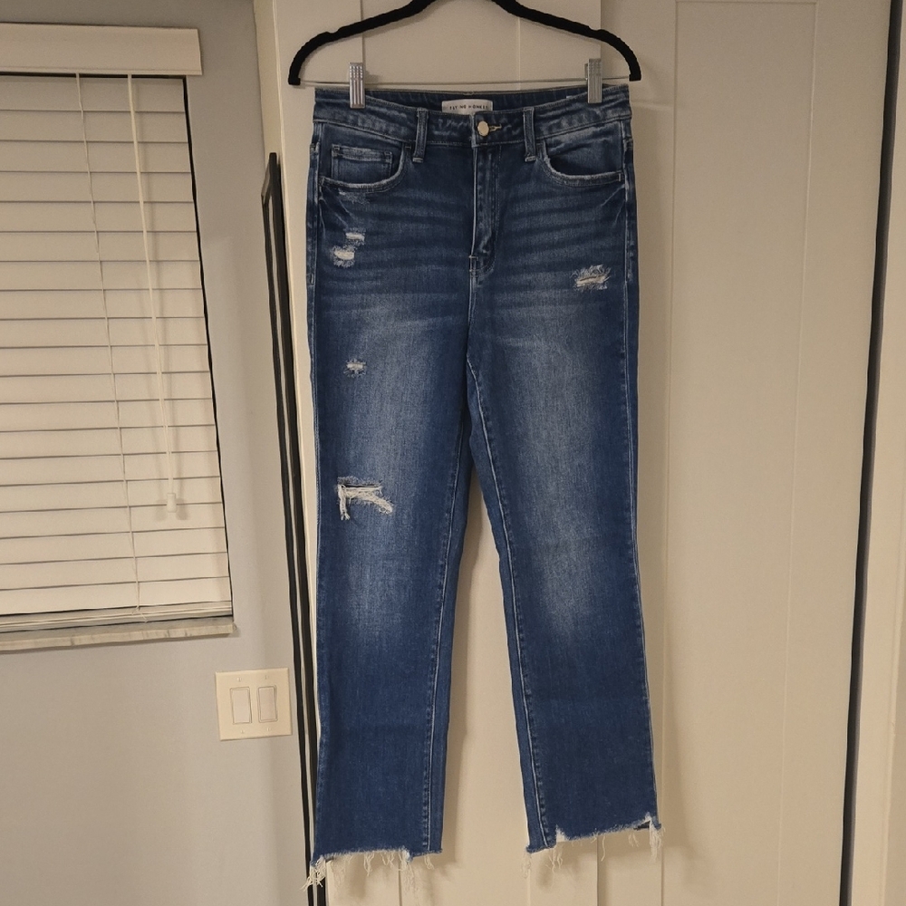 Flying Monkey Stretch High Rise Ankle Jeans in Blue